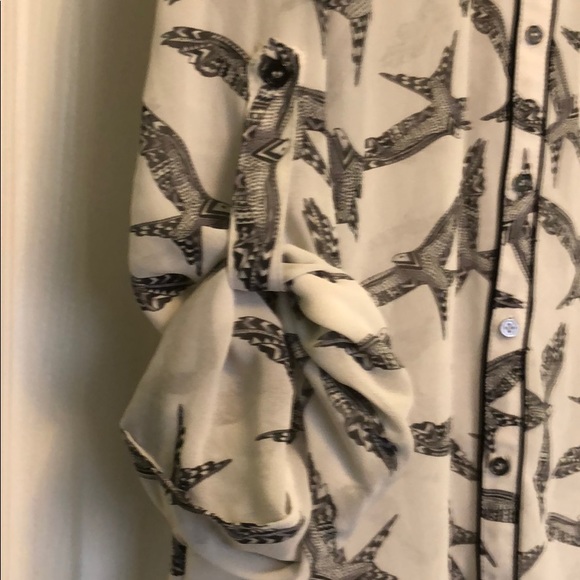 Worn Once Sheer Bird Patterned Blouse - Picture 2 of 5